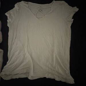 Women's White V-Neck Top